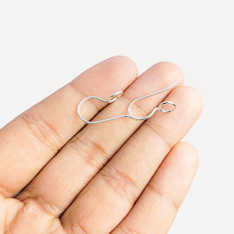 Elegant silver overlay hook earwire handcrafted in India