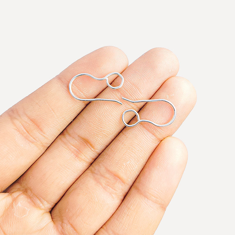 Modern silver overlay loop earwire handcrafted in India