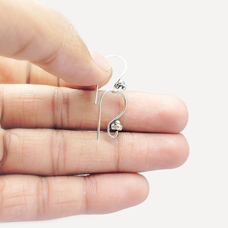 Elegant silver overlay bead accent earwire handcrafted in India
