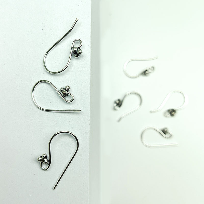 Elegant silver overlay bead accent earwire handcrafted in India
