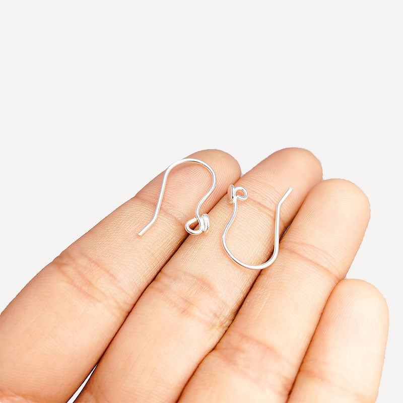 Elegant silver overlay disc earwire handcrafted in India