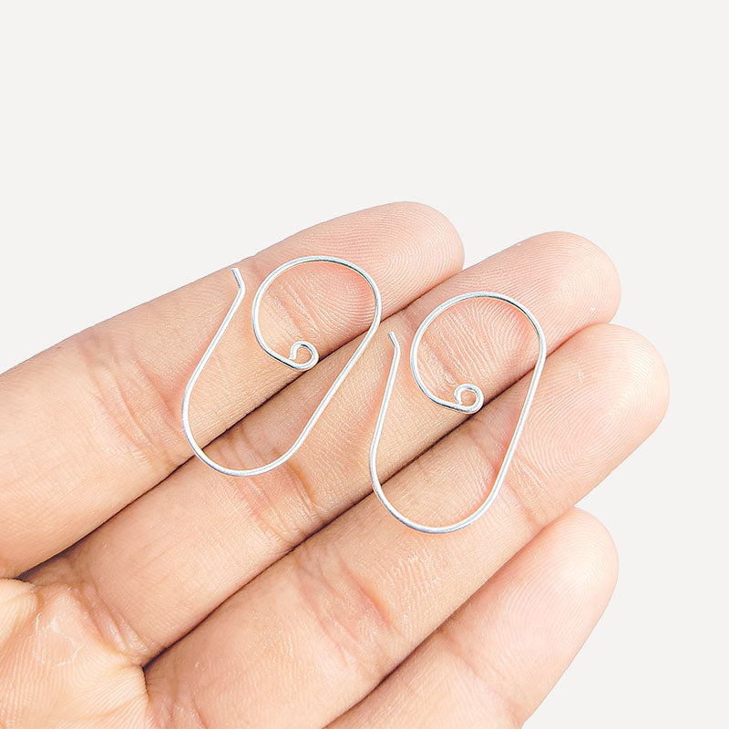 Contemporary silver overlay spiral earwire handcrafted in India