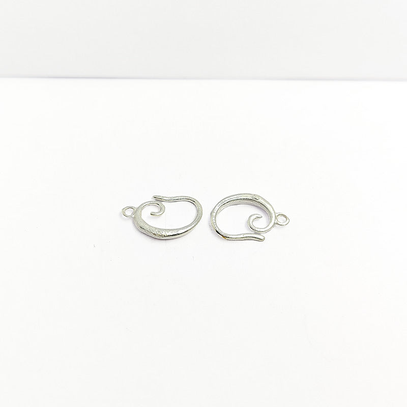 Elegant silver overlay swirl earwire handcrafted in India