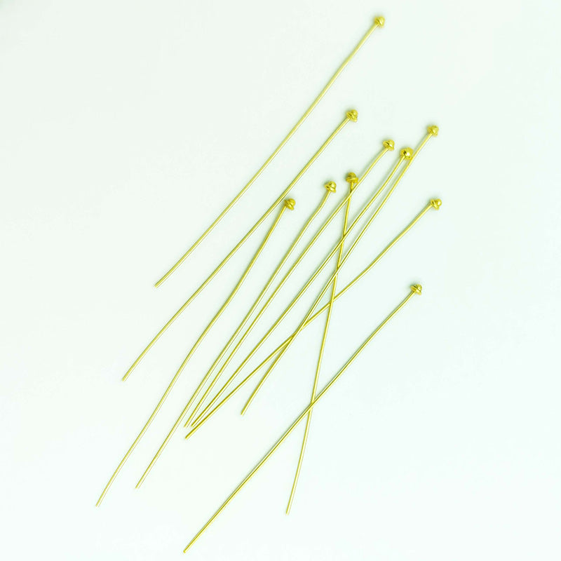 Artistic long head pin with textured granulated cluster in 18K gold overlay handcrafted in India.