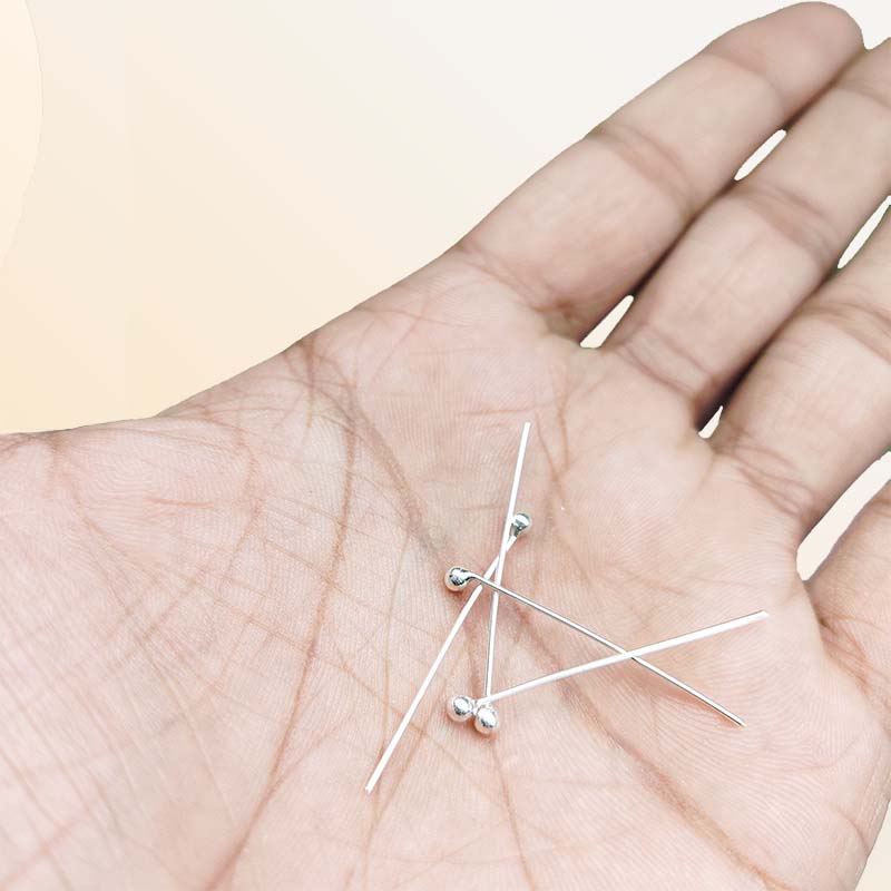 Handcrafted silver overlay ball headpin made in India for jewelry making
