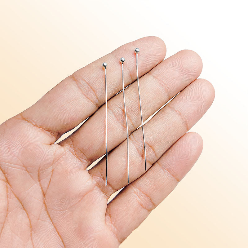 Handcrafted silver overlay ball headpin made in India for jewelry making