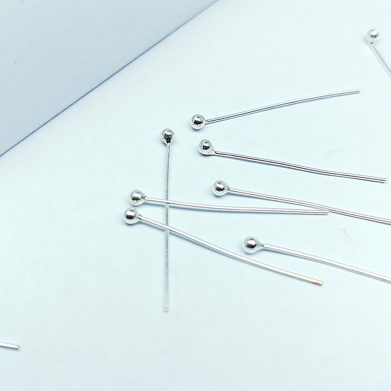 Handcrafted silver overlay ball headpin made in India for jewelry making