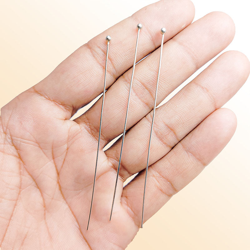 Handcrafted silver overlay ball headpin made in India for jewelry making