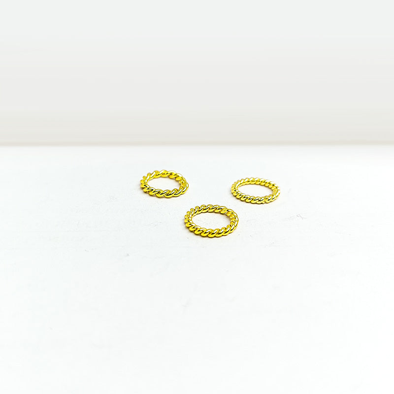 Twisted rope 18K Gold Overlay Over Copper circular jewelry accent handcrafted in India with polished finish