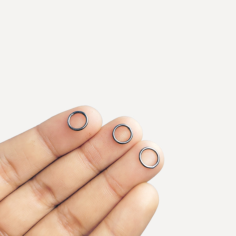 Black Rhodium Overlay Over Copper closed jump ring handcrafted in India for jewelry making