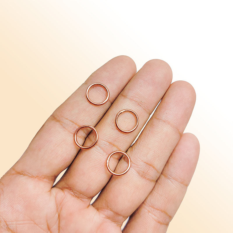 Rose Gold Overlay Over Copper closed jump ring handcrafted in India for jewelry making