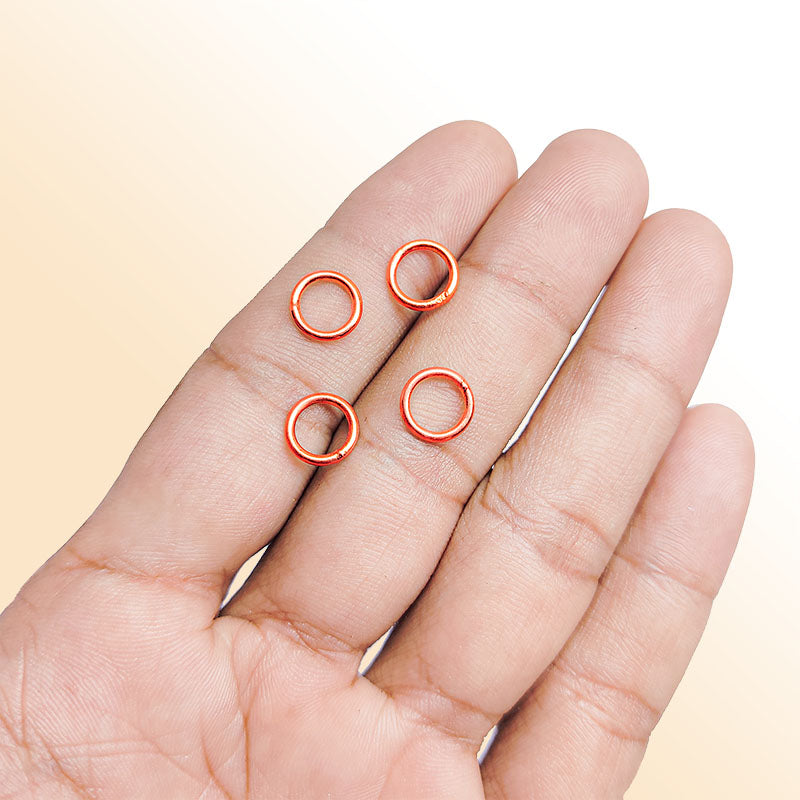 Rose Gold Overlay Over Copper closed jump ring handcrafted in India for jewelry making