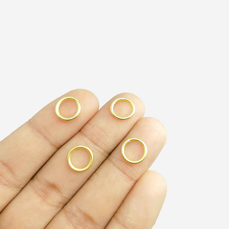 Elegant closed jump ring in 18K gold overlay over copper, polished finish, handcrafted in India.