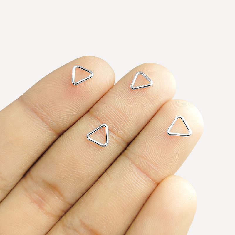 Modern silver overlay triangle open jump ring handcrafted in India for jewelry designs