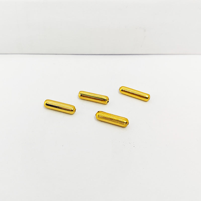 Handcrafted 18K Gold Overlay Tube Over Copper straight jewelry bead from India with polished finish