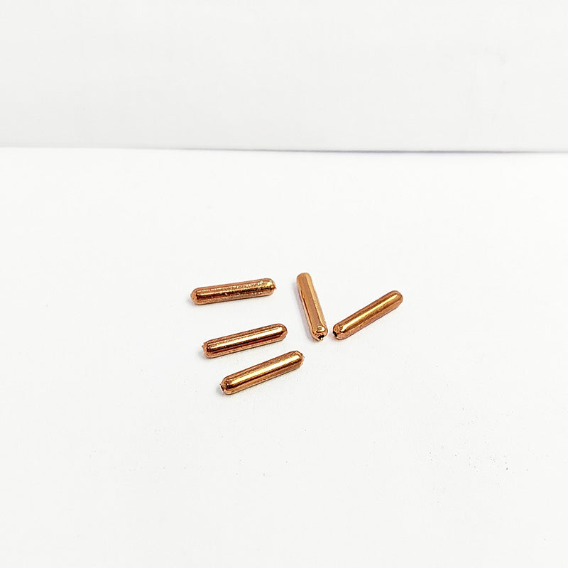 Handcrafted rose gold overlay copper tube bead from India with smooth polished finish for jewelry design