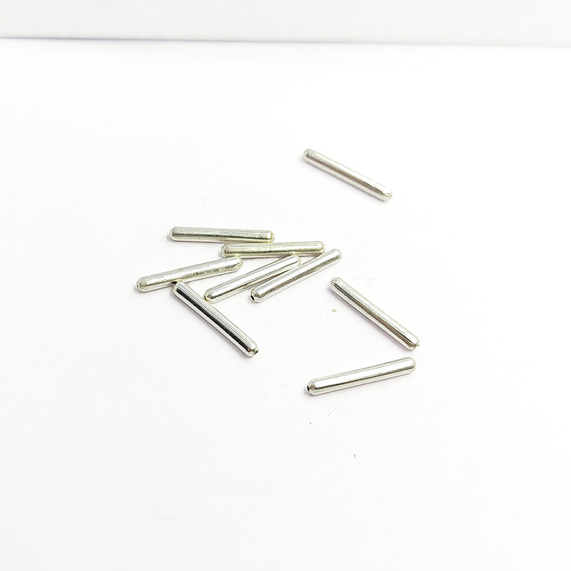 Polished silver overlay over copper tube bead handcrafted in India for retail jewelry designs