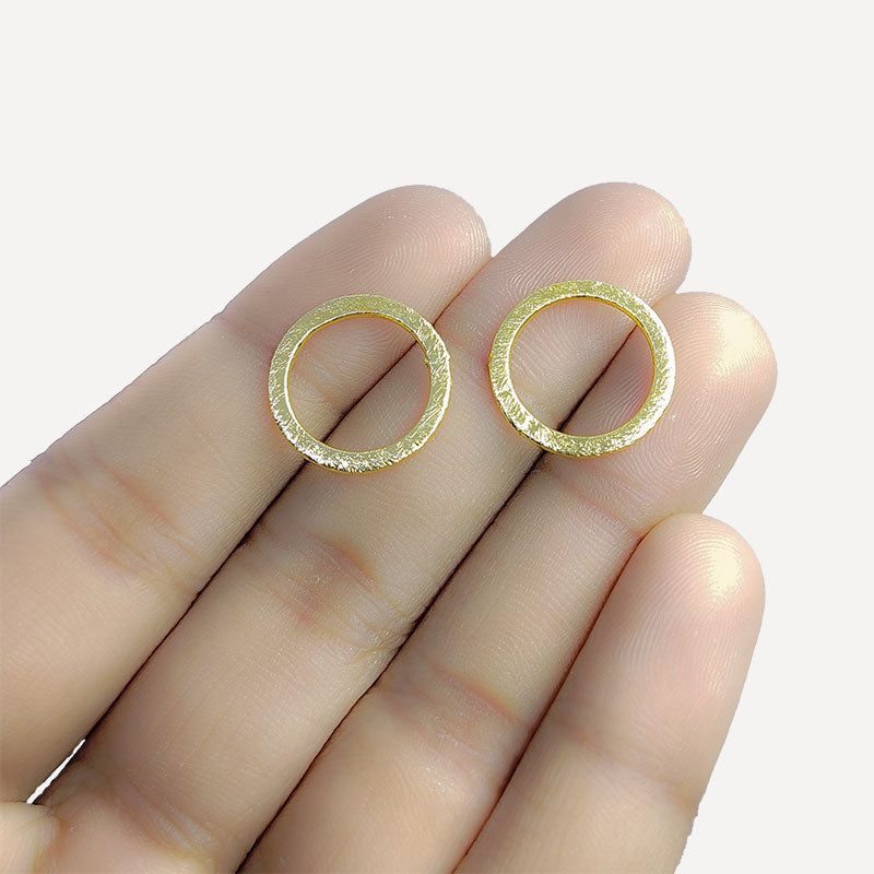 Textured gold ring finding with 18K Gold Overlay Over Copper, handcrafted in India