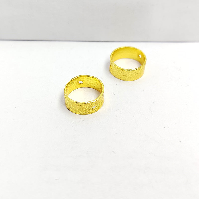 Bold wide band ring base with 18K Gold Overlay Over Copper, handcrafted in India