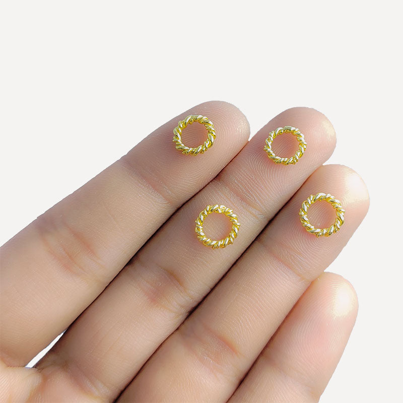 Handcrafted 18K Gold Overlay Over Copper textured ring finding jewelry component made in India