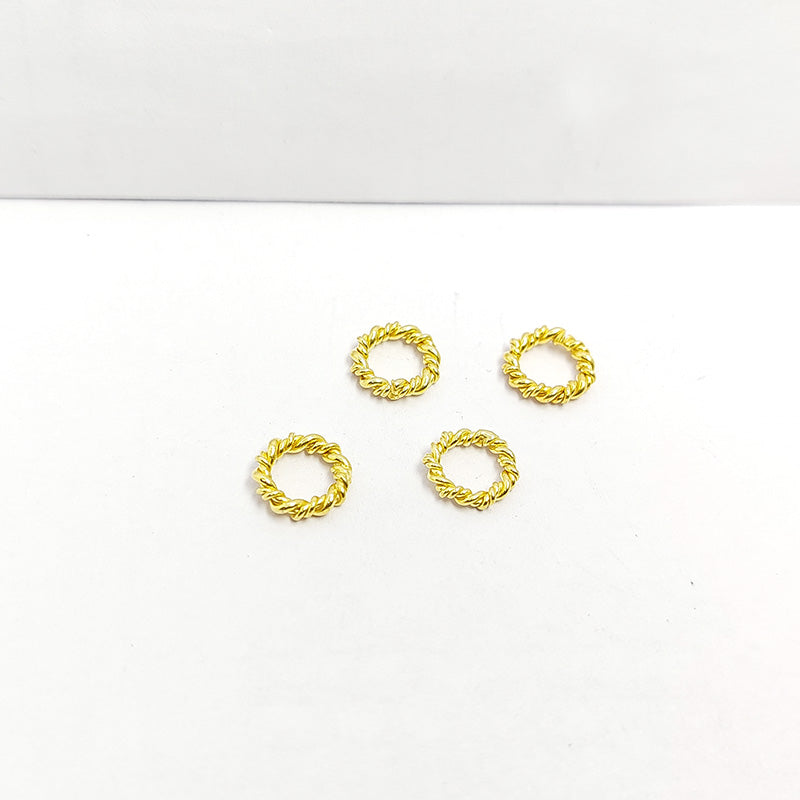 Handcrafted 18K Gold Overlay Over Copper textured ring finding jewelry component made in India