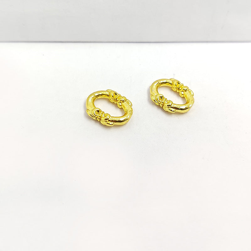 Handcrafted 18K Gold Overlay Over Copper oval connector jewelry component made in India
