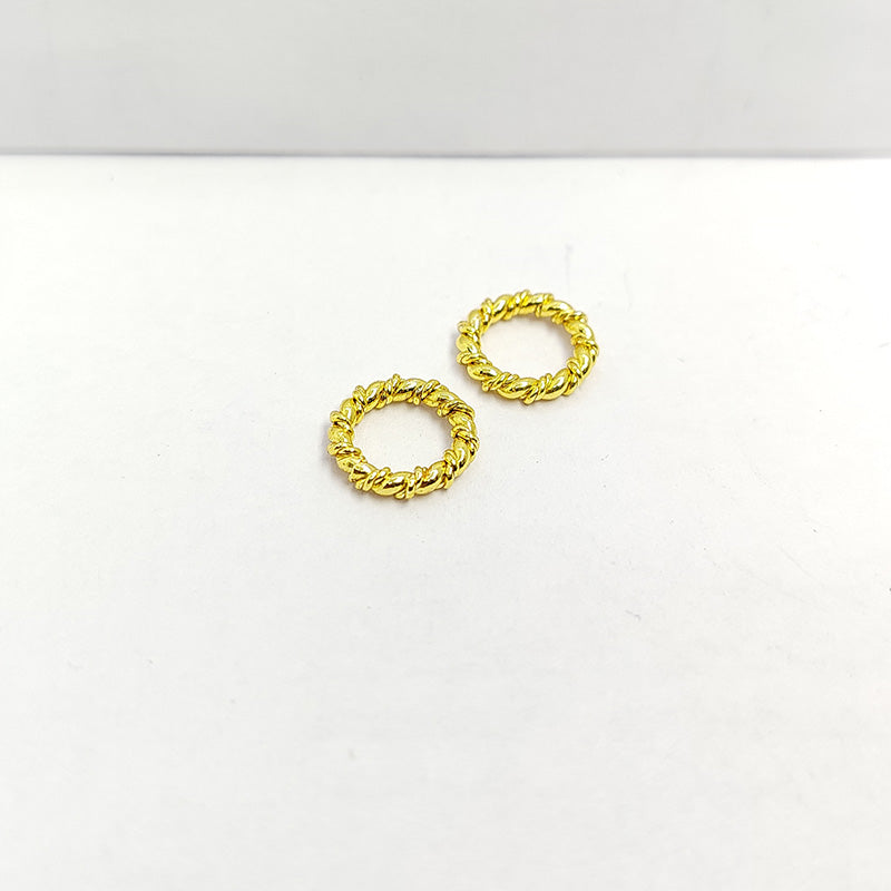 Handcrafted 18K Gold Overlay Over Copper braided round connector jewelry component made in India
