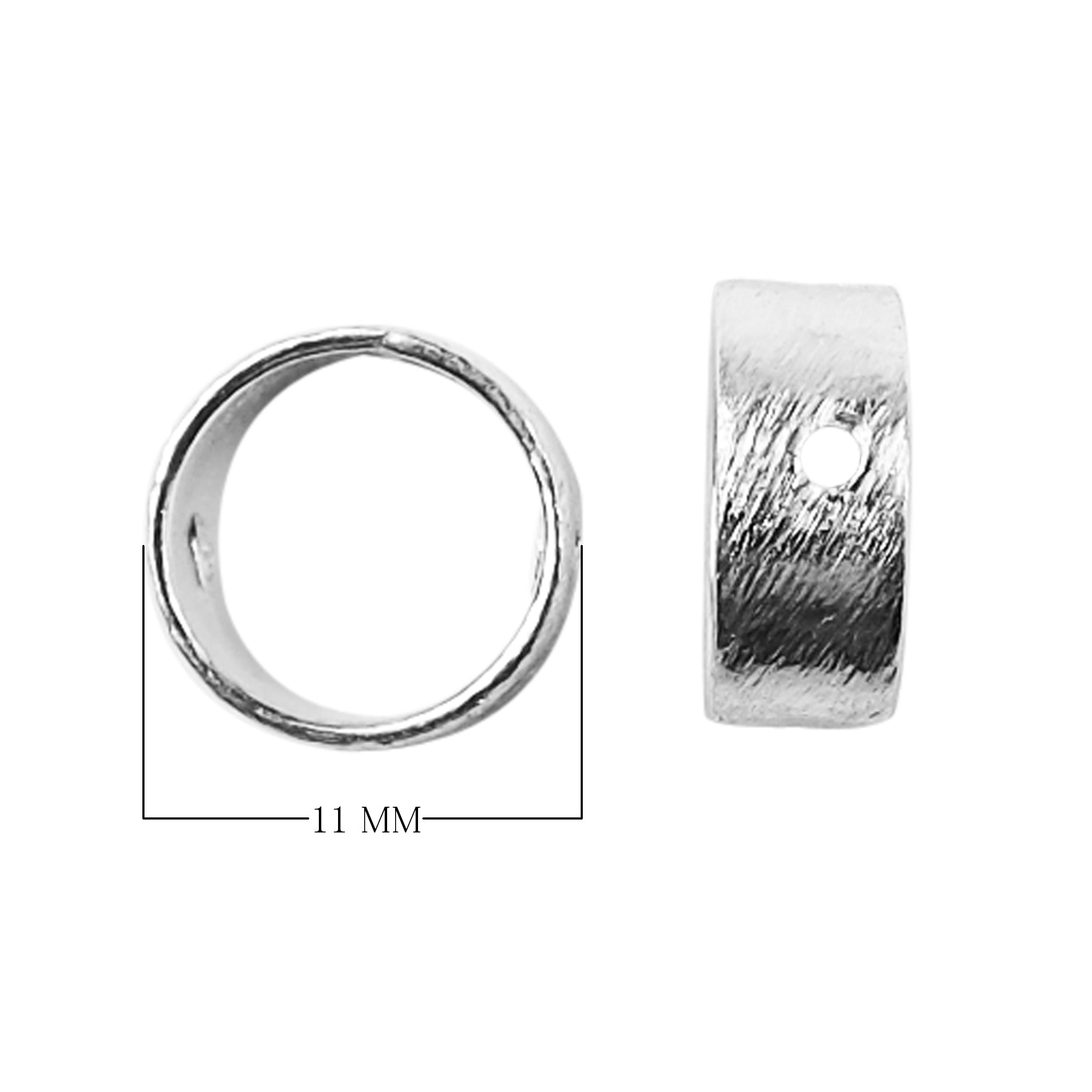Modern wide band silver overlay over copper ring with subtle center detail and handcrafted finish made in India