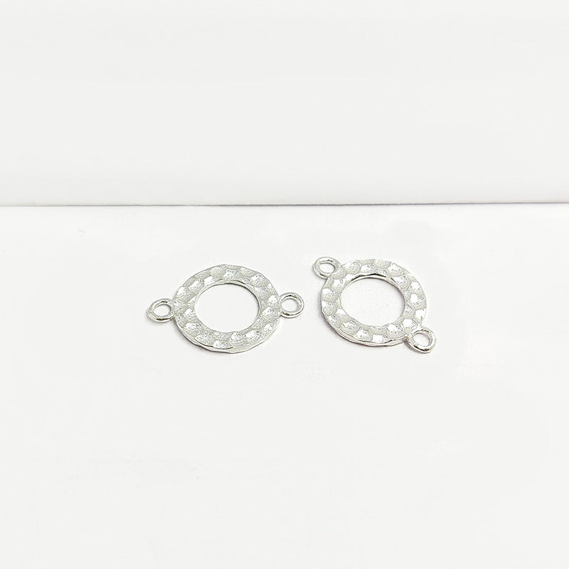 Elegant silver overlay stone circle connector ring finding handcrafted in India for jewelry making