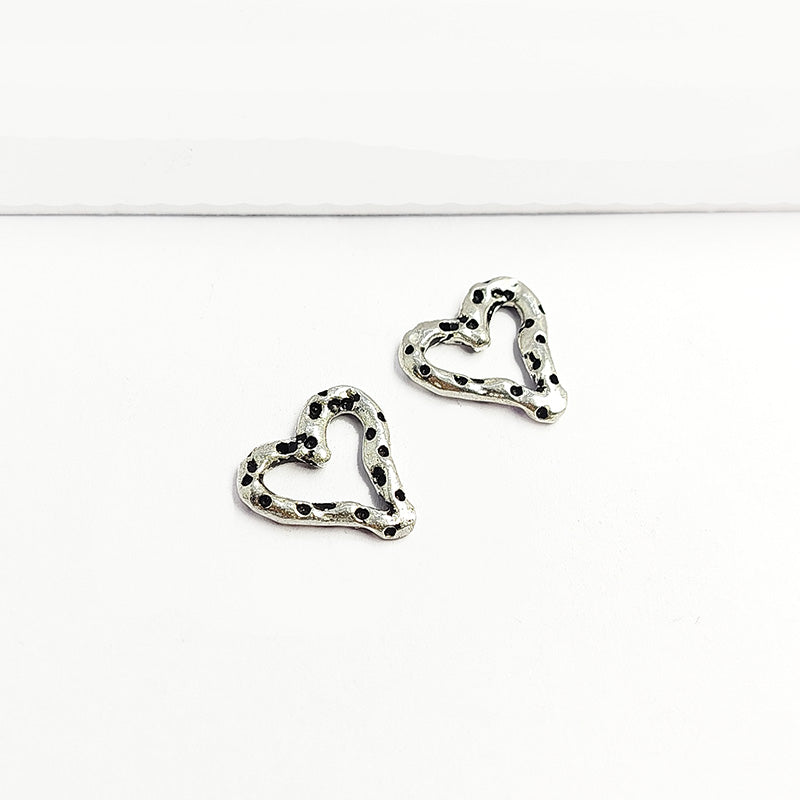Handmade silver overlay textured heart ring finding crafted in India