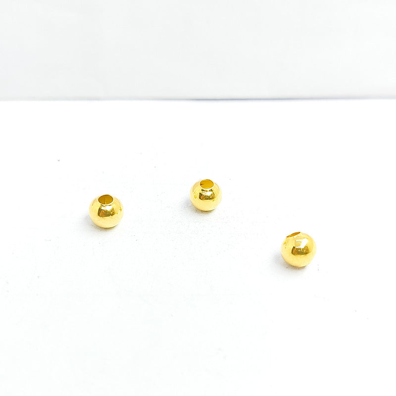 Handcrafted 18K Gold Overlay round bead from India for jewelry making