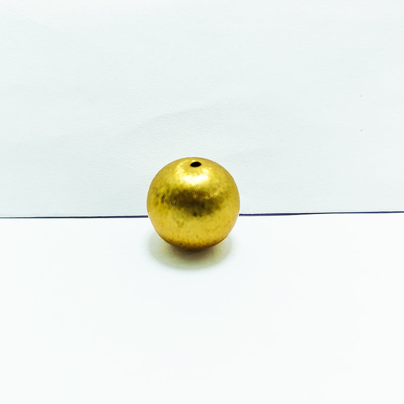 Handcrafted 18K Gold Overlay brushed round bead from India for jewelry making