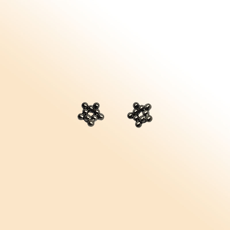 Black Rhodium Overlay Star Cluster Spacer Beads from India | Handcrafted Jewelry Supplies