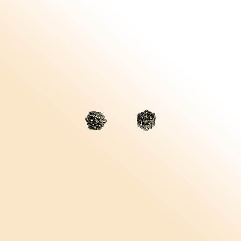 Handcrafted black rhodium overlay textured dome copper spacer bead from India for modern jewelry designs