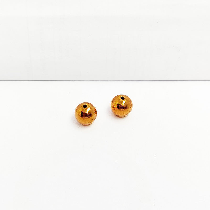 Polished Rose Gold Overlay round bead handcrafted in India for retail jewelry and DIY designs