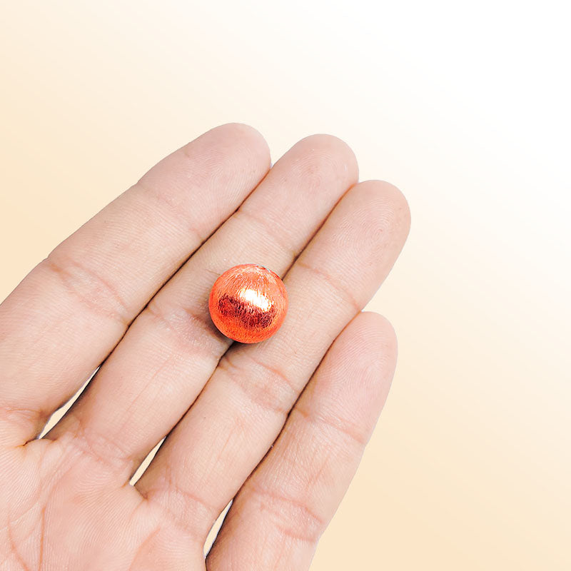 Rose Gold Overlay brushed round bead handcrafted in India for retail jewelry and DIY designs