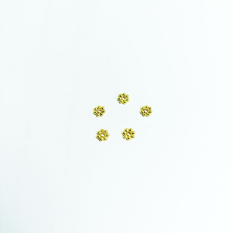 Handcrafted 18K Gold Overlay daisy bead from India for elegant jewelry designs