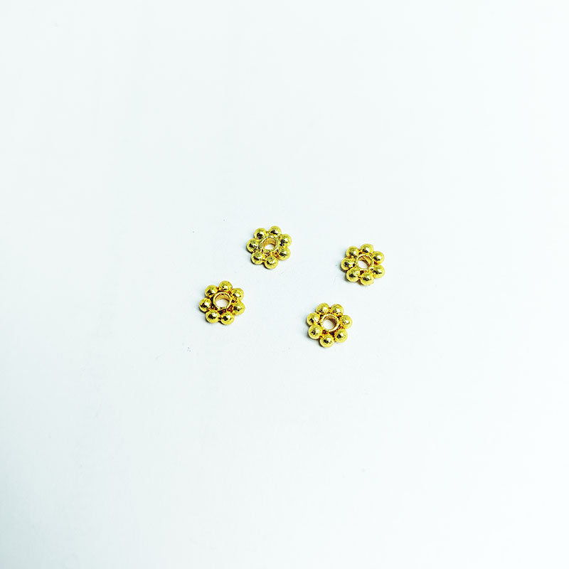 Handcrafted 18K Gold Overlay daisy bead from India for elegant jewelry designs