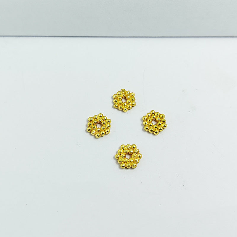 Elegant 18K Gold Overlay Over Copper beaded spacer jewelry component handcrafted in India
