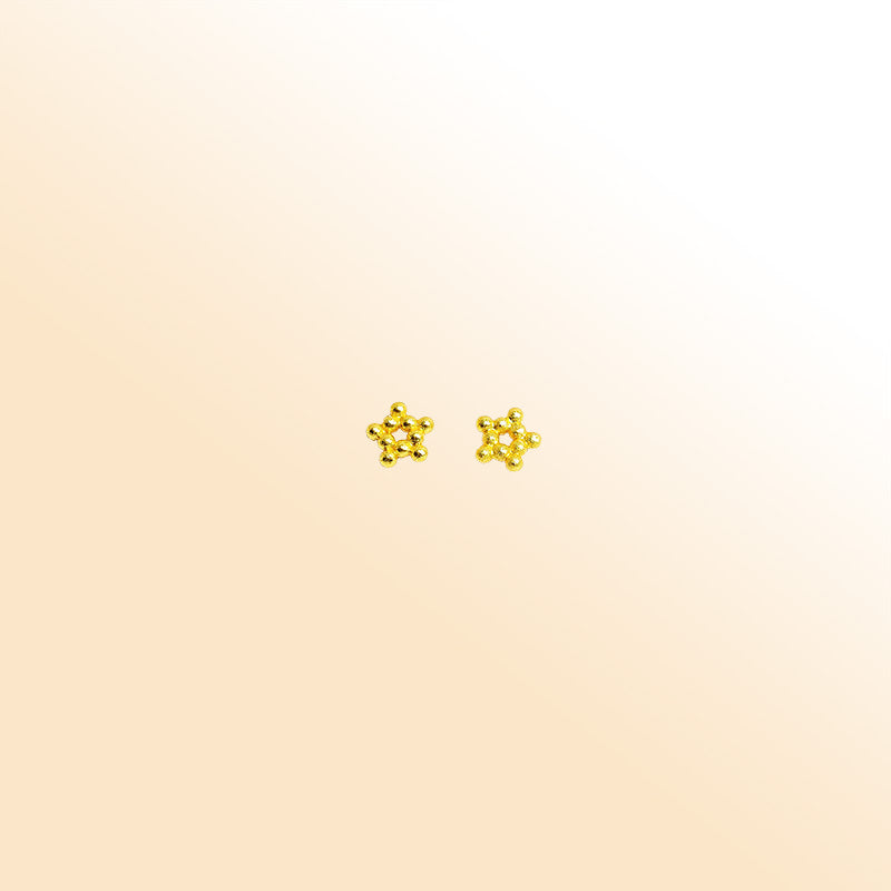 18K Gold Overlay Over Copper decorative beaded spacer handcrafted in India with polished gold finish.