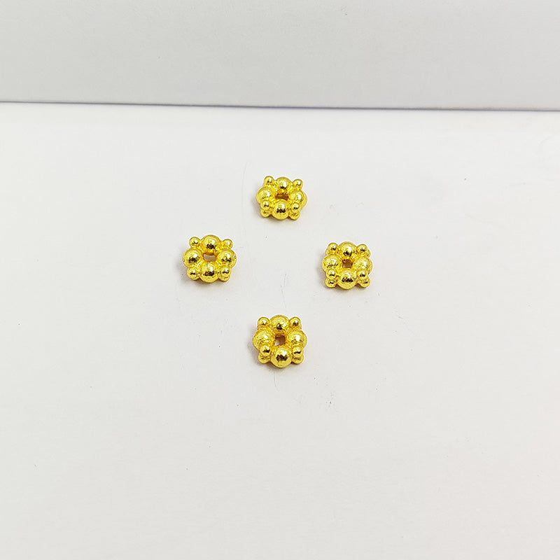18K gold overlay beaded spacer jewelry accent handcrafted in India