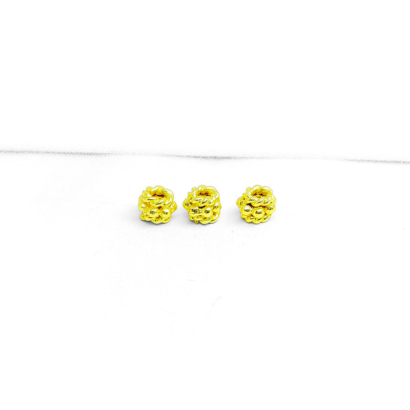 Decorative Bali floral spacer bead with 18K gold overlay, handcrafted in India
