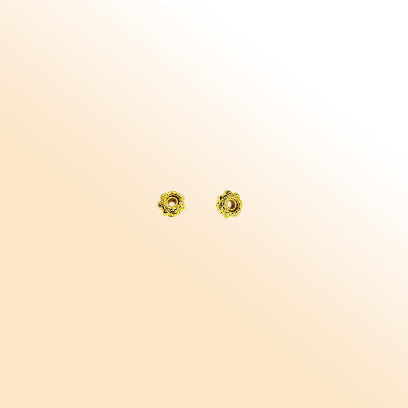 Decorative Bali spacer bead with 18K gold overlay, handcrafted in India
