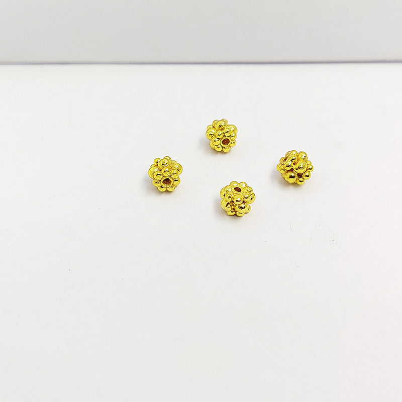18K Gold Overlay Over Copper Floral Spacer Beads, beautifully handcrafted in India