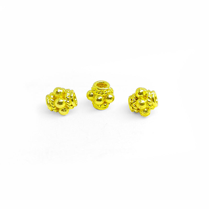 18K gold overlay round spacer bead handcrafted in India for jewelry and DIY designs