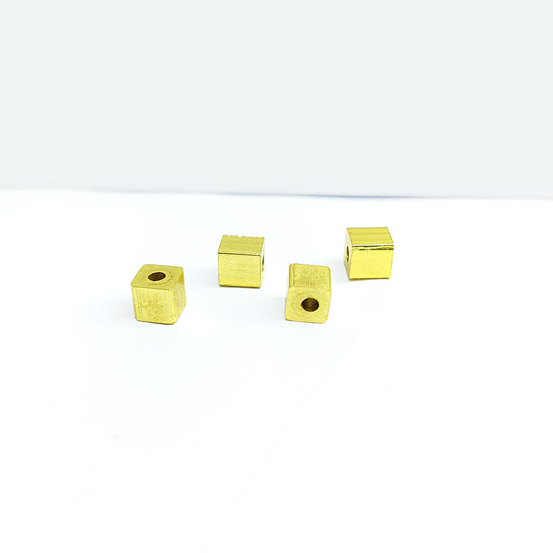 Elegant 18K gold overlay square spacer bead handcrafted in India for jewelry designs
