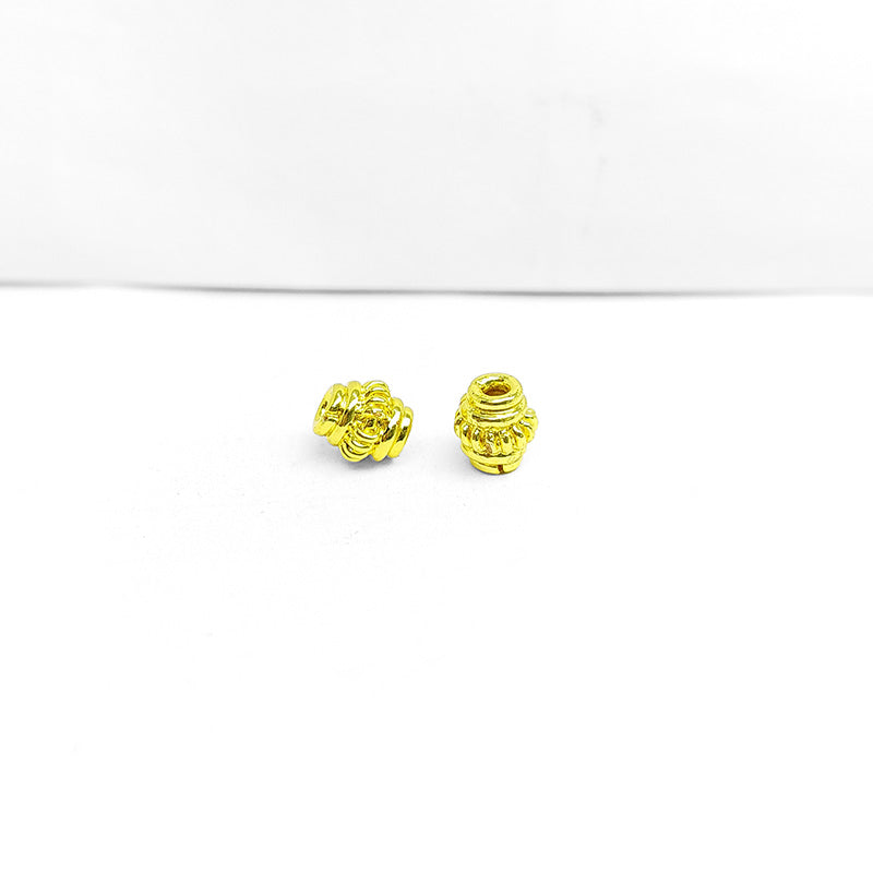 18K gold overlay ribbed Bali spacer bead handcrafted in India for retail and DIY jewelry designs