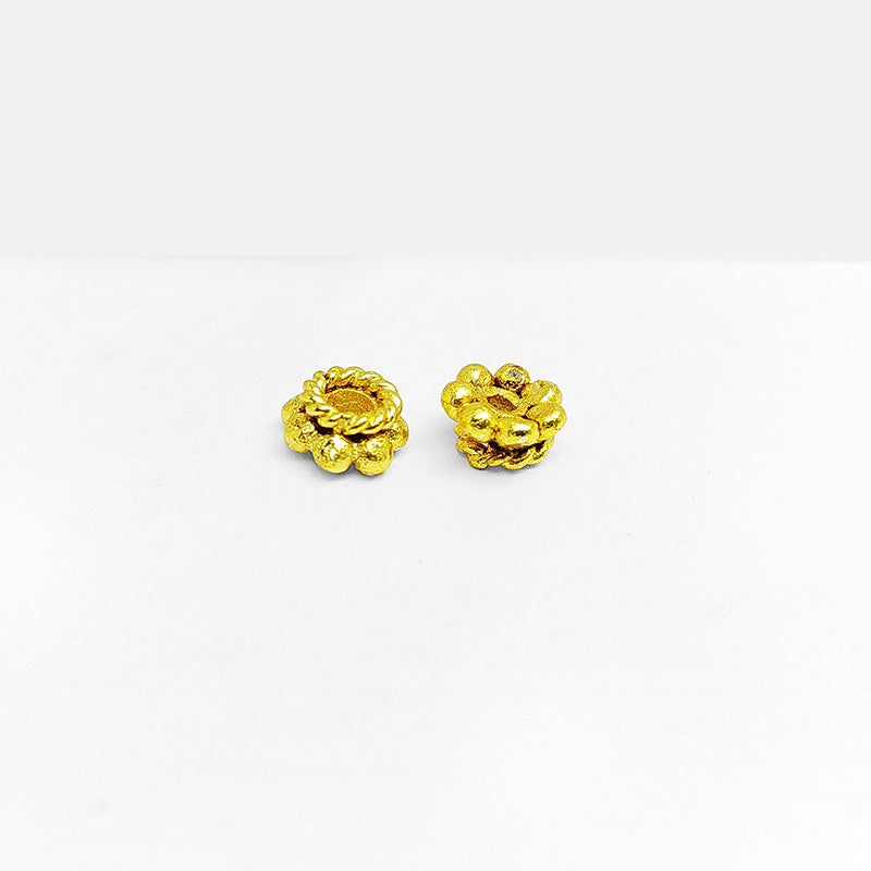 18K gold overlay floral Bali spacer bead handcrafted in India for retail and DIY jewelry designs