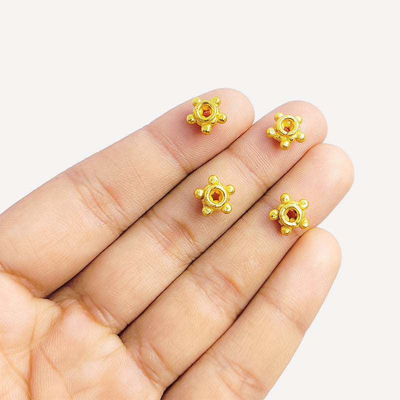 18K gold overlay granulated Bali spacer bead handcrafted in India for retail and DIY jewelry designs