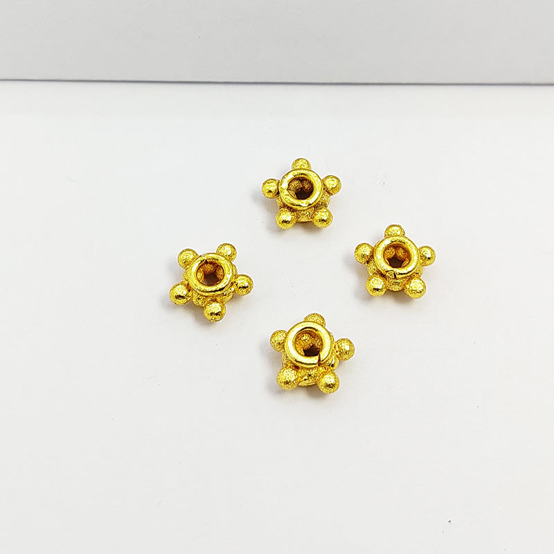 18K gold overlay granulated Bali spacer bead handcrafted in India for retail and DIY jewelry designs